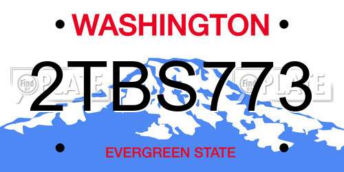 2TBS773 Washington License Plate