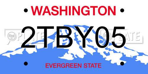 2TBY05 Washington License Plate