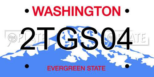 2TGS04 Washington License Plate