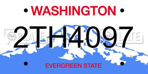 2TH4097 Washington License Plate