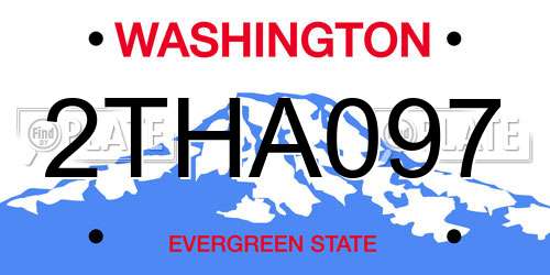 2THA097 Washington License Plate