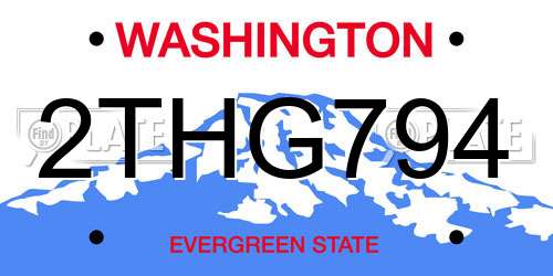 2THG794 Washington License Plate