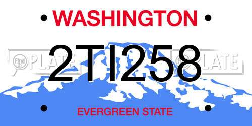 2TI258 Washington License Plate