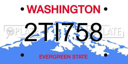 2TI758 Washington License Plate