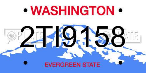 2TI9158 Washington License Plate