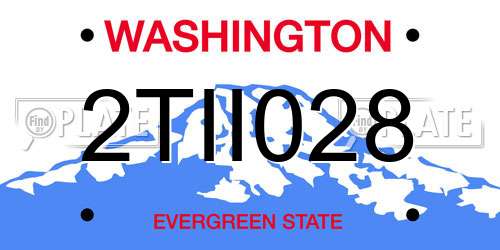 2TII028 Washington License Plate