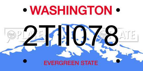 2TII078 Washington License Plate