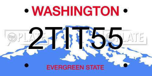 2TIT55 Washington License Plate