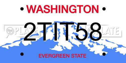 2TIT58 Washington License Plate