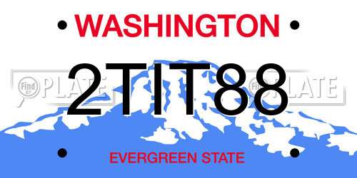 2TIT88 Washington License Plate