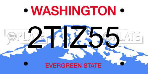 2TIZ55 Washington License Plate