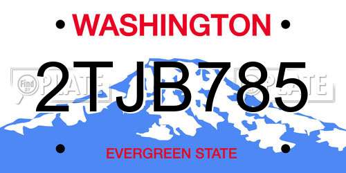 2TJB785 Washington License Plate