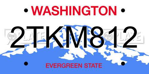 2TKM812 Washington License Plate