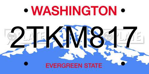 2TKM817 Washington License Plate