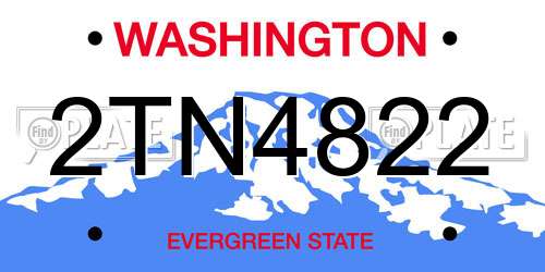 2TN4822 Washington License Plate