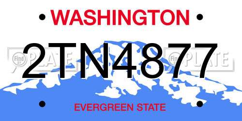 2TN4877 Washington License Plate
