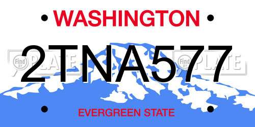 2TNA577 Washington License Plate