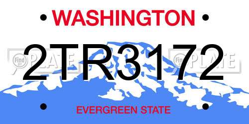 2TR3172 Washington License Plate