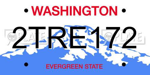 2TRE172 Washington License Plate