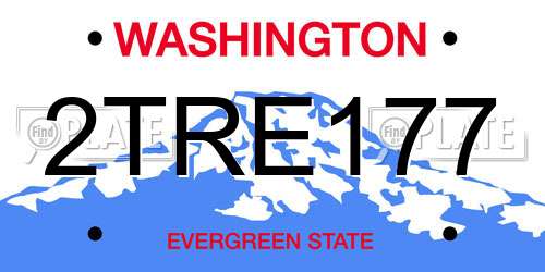 2TRE177 Washington License Plate