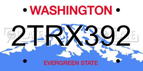 2TRX392 Washington License Plate
