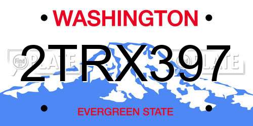 2TRX397 Washington License Plate