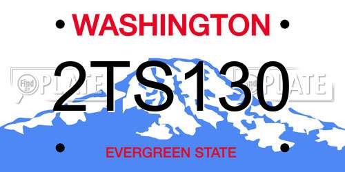 2TS130 Washington License Plate