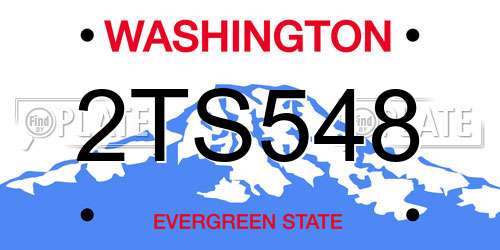 2TS548 Washington License Plate
