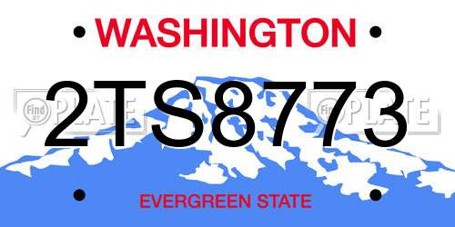 2TS8773 Washington License Plate