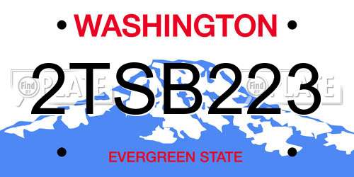 2TSB223 Washington License Plate