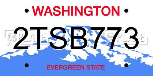 2TSB773 Washington License Plate