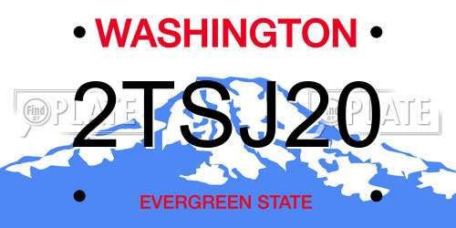 2TSJ20 Washington License Plate