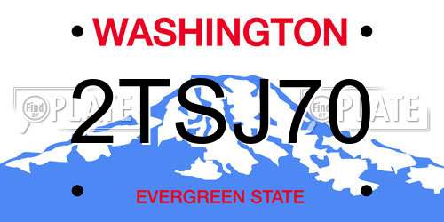 2TSJ70 Washington License Plate