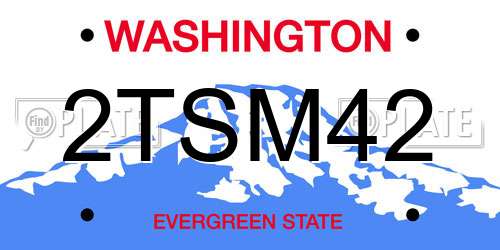 2TSM42 Washington License Plate