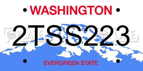 2TSS223 Washington License Plate