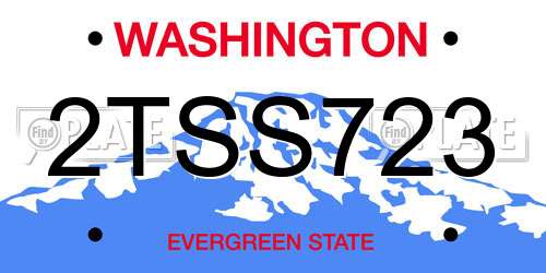 2TSS723 Washington License Plate