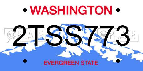 2TSS773 Washington License Plate