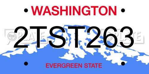 2TST263 Washington License Plate