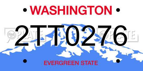 2TT0276 Washington License Plate