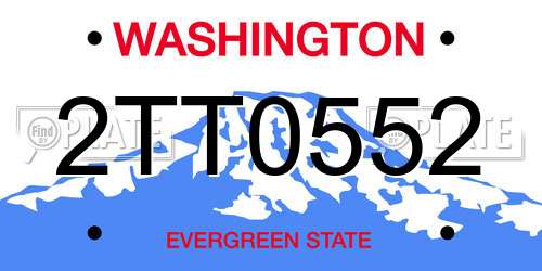 2TT0552 Washington License Plate