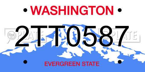 2TT0587 Washington License Plate