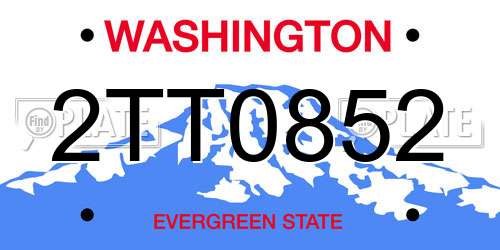 2TT0852 Washington License Plate