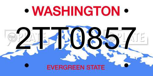 2TT0857 Washington License Plate