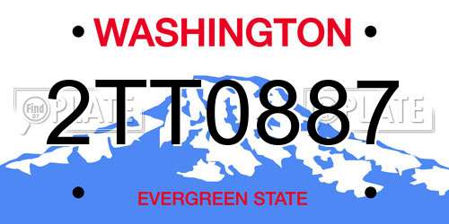 2TT0887 Washington License Plate