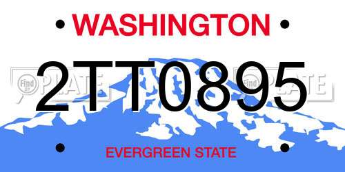 2TT0895 Washington License Plate