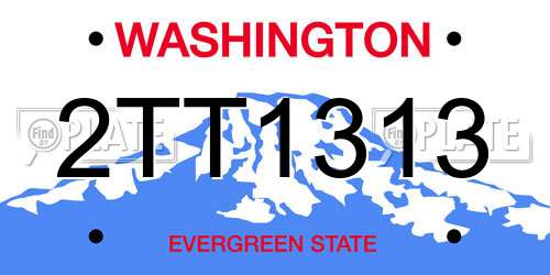2TT1313 Washington License Plate