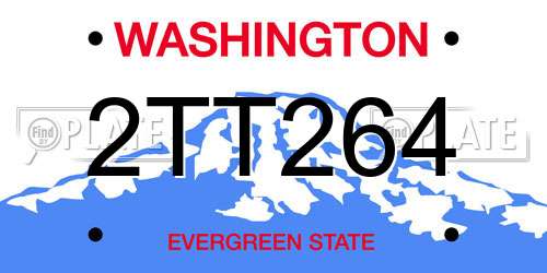 2TT264 Washington License Plate