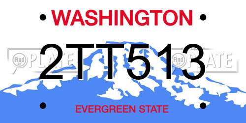 2TT513 Washington License Plate