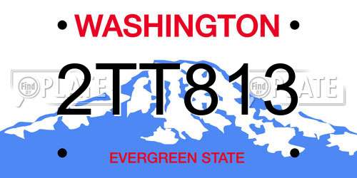 2TT813 Washington License Plate