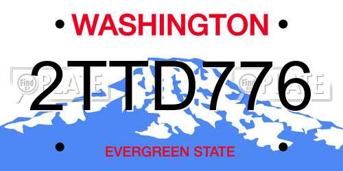 2TTD776 Washington License Plate